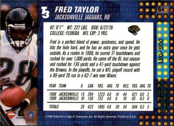 2000 Collector's Edge T3 - HoloPlatinum #64 Fred Taylor Back