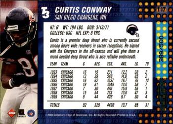 2000 Collector's Edge T3 - HoloPlatinum #117 Curtis Conway Back