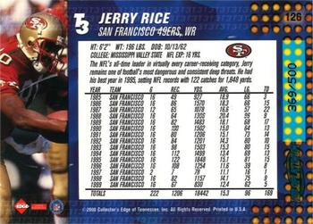 2000 Collector's Edge T3 - HoloPlatinum #126 Jerry Rice Back