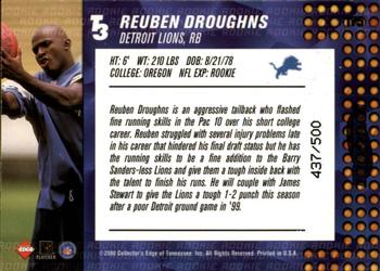 2000 Collector's Edge T3 - HoloPlatinum #175 Reuben Droughns Back