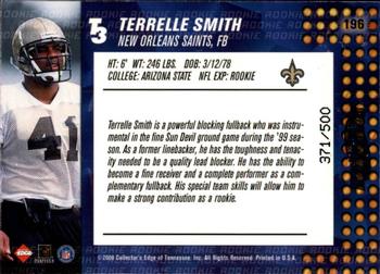 2000 Collector's Edge T3 - HoloPlatinum #196 Terrelle Smith Back