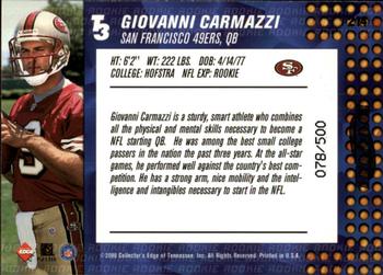 2000 Collector's Edge T3 - HoloPlatinum #214 Giovanni Carmazzi Back