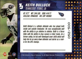 2000 Collector's Edge T3 - HoloPlatinum #222 Keith Bulluck Back