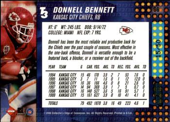 2000 Collector's Edge T3 - HoloRed #66 Donnell Bennett Back
