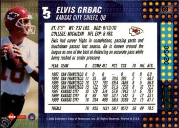 2000 Collector's Edge T3 - HoloRed #69 Elvis Grbac Back