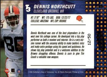 2000 Collector's Edge T3 - HoloRed #168 Dennis Northcutt Back