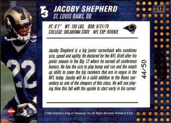 2000 Collector's Edge T3 - HoloRed #212 Jacoby Shepherd Back