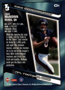 2000 Collector's Edge T3 - Overture #O1 Cade McNown Back