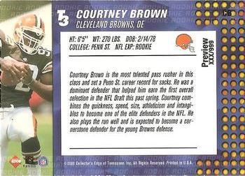 2000 Collector's Edge T3 - Previews #CB Courtney Brown Back