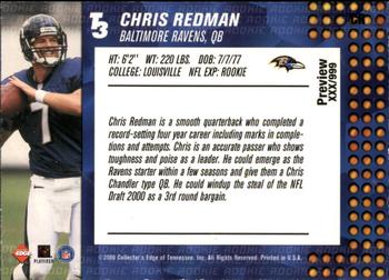 2000 Collector's Edge T3 - Previews #CR Chris Redman Back