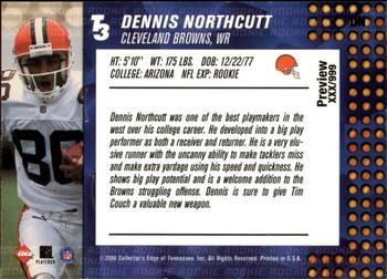 2000 Collector's Edge T3 - Previews #DN Dennis Northcutt Back