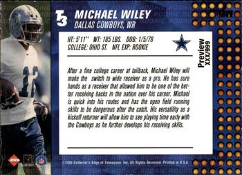 2000 Collector's Edge T3 - Previews #MW Michael Wiley Back