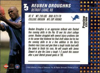 2000 Collector's Edge T3 - Previews #RDR Reuben Droughns Back