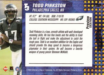 2000 Collector's Edge T3 - Previews HoloPlatinum #TDP Todd Pinkston Back