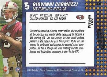2000 Collector's Edge T3 - Previews HoloRed #GC Giovanni Carmazzi Back