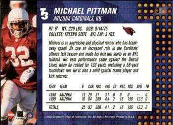 2000 Collector's Edge T3 - Retail #3 Michael Pittman Back