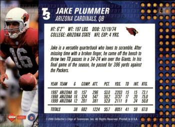 2000 Collector's Edge T3 - Retail #4 Jake Plummer Back