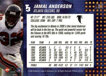 2000 Collector's Edge T3 - Retail #6 Jamal Anderson Back