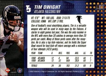 2000 Collector's Edge T3 - Retail #8 Tim Dwight Back