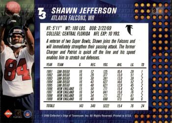 2000 Collector's Edge T3 - Retail #9 Shawn Jefferson Back