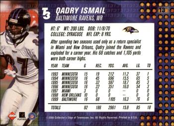 2000 Collector's Edge T3 - Retail #13 Qadry Ismail Back