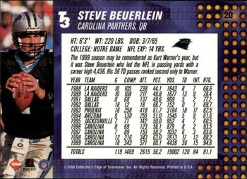 2000 Collector's Edge T3 - Retail #20 Steve Beuerlein Back