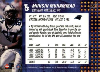 2000 Collector's Edge T3 - Retail #22 Muhsin Muhammad Back