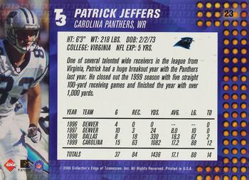 2000 Collector's Edge T3 - Retail #23 Patrick Jeffers Back