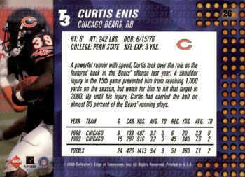 2000 Collector's Edge T3 - Retail #26 Curtis Enis Back