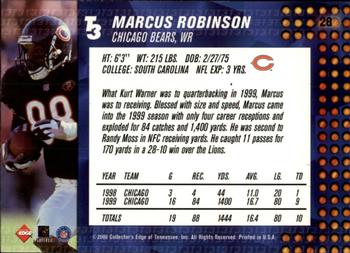2000 Collector's Edge T3 - Retail #28 Marcus Robinson Back
