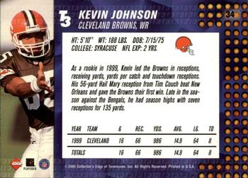 2000 Collector's Edge T3 - Retail #34 Kevin Johnson Back