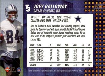 2000 Collector's Edge T3 - Retail #37 Joey Galloway Back