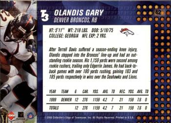 2000 Collector's Edge T3 - Retail #42 Olandis Gary Back