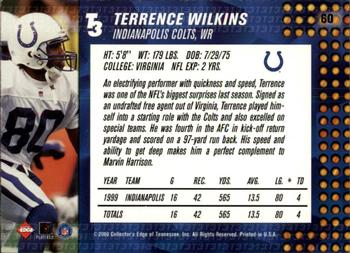 2000 Collector's Edge T3 - Retail #60 Terrence Wilkins Back