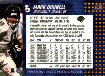 2000 Collector's Edge T3 - Retail #61 Mark Brunell Back