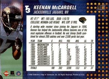 2000 Collector's Edge T3 - Retail #62 Keenan McCardell Back