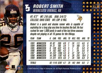 2000 Collector's Edge T3 - Retail #79 Robert Smith Back