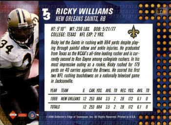 2000 Collector's Edge T3 - Retail #87 Ricky Williams Back