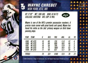 2000 Collector's Edge T3 - Retail #92 Wayne Chrebet Back