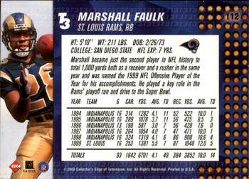 2000 Collector's Edge T3 - Retail #112 Marshall Faulk Back