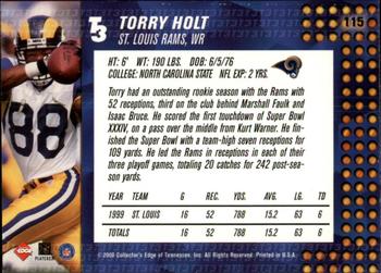 2000 Collector's Edge T3 - Retail #115 Torry Holt Back