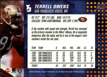 2000 Collector's Edge T3 - Retail #125 Terrell Owens Back