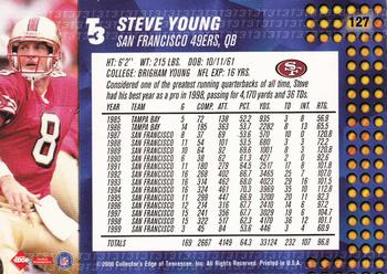 2000 Collector's Edge T3 - Retail #127 Steve Young Back