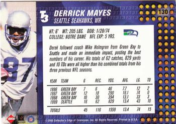 2000 Collector's Edge T3 - Retail #130 Derrick Mayes Back