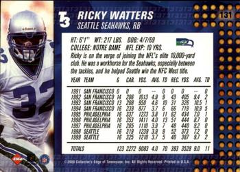2000 Collector's Edge T3 - Retail #131 Ricky Watters Back