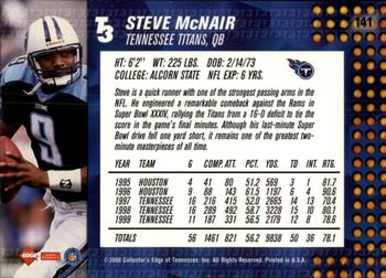 2000 Collector's Edge T3 - Retail #141 Steve McNair Back