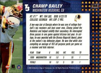 2000 Collector's Edge T3 - Retail #144 Champ Bailey Back
