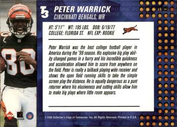 2000 Collector's Edge T3 - Retail #165 Peter Warrick Back