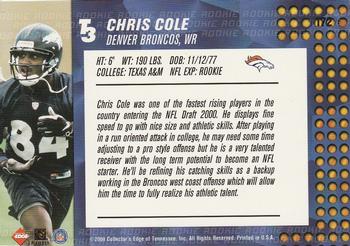 2000 Collector's Edge T3 - Retail #172 Chris Cole Back