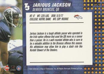 2000 Collector's Edge T3 - Retail #173 Jarious Jackson Back